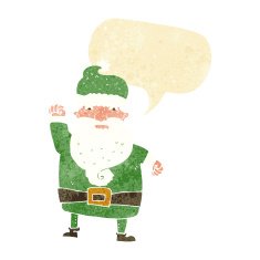 cartoon angry santa claus with speech bubble N2