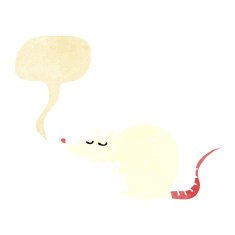 cartoon rat with speech bubble