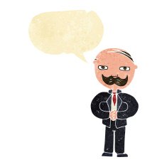 cartoon old man with mustache speech bubble N5