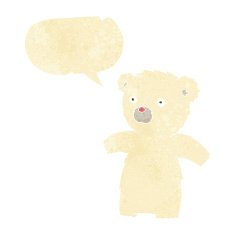 cartoon polar bear with speech bubble N10