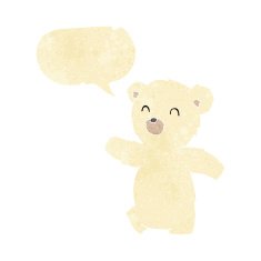 cartoon polar bear with speech bubble N11