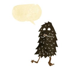 cartoon monster with speech bubble N2