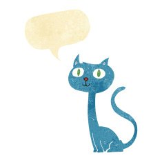 cartoon cat with speech bubble N7