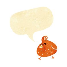 cartoon bird with speech bubble N30