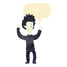 cartoon vampire with speech bubble N9