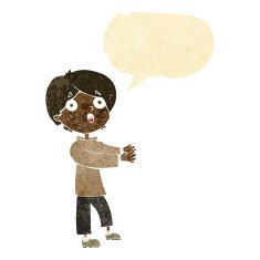 cartoon shocked boy with speech bubble N3