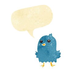 cartoon bird with speech bubble N34