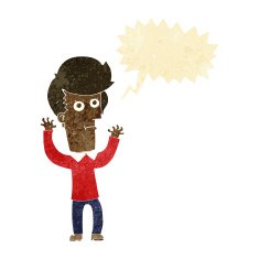 cartoon shocked man with speech bubble N12
