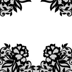 Black flower lace ornament