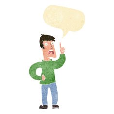 cartoon man with complaint speech bubble N2