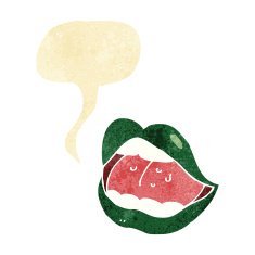 cartoon halloween mouth with speech bubble N3