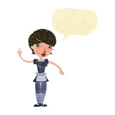 cartoon waitress taking order with speech bubble N4