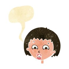 cartoon shocked expression with speech bubble N3