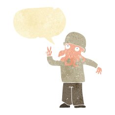 cartoon cool alien with speech bubble N2