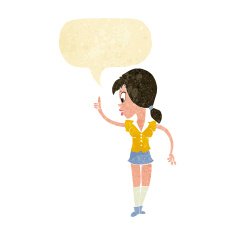 cartoon girl with idea speech bubble N2