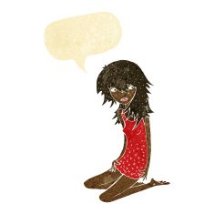 cartoon pretty girl with speech bubble N10