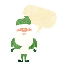 cartoon santa claus with speech bubble N22