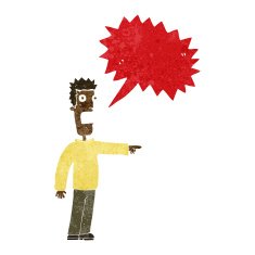 cartoon terrified man with speech bubble N21