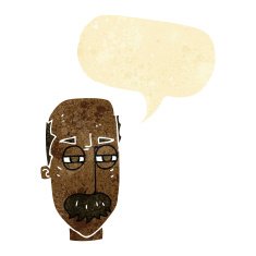 cartoon annoyed old man with speech bubble N8