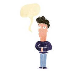 cartoon jaded man with speech bubble N3