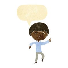 cartoon annoyed man with speech bubble N9
