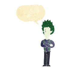 cartoon vampire man with speech bubble N16