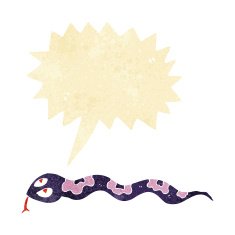 cartoon hissing snake with speech bubble N2
