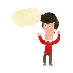 cartoon shocked man with speech bubble N13