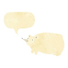 funny cartoon bear with speech bubble N6