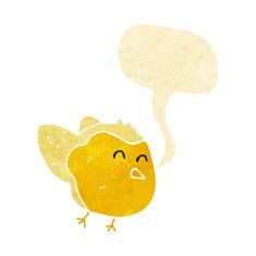 cartoon bird with speech bubble N35