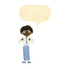 cartoon man wearing braces with speech bubble