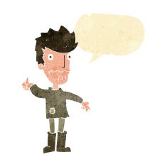 cartoon worried man giving thumbs up symbol with speech bubble N2