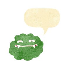 cartoon vampire cloud with speech bubble