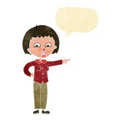 cartoon pointing woman with speech bubble N6