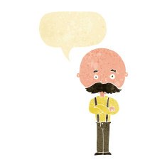 cartoon grandfather with speech bubble N2