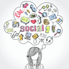 Doodle social media dreams and thoughts