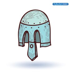 helmet medieval Hand Drawn vector illustration