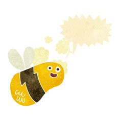cartoon bee with speech bubble N3