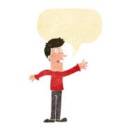cartoon man reaching with speech bubble N2
