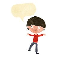 cartoon excited boy with speech bubble N20
