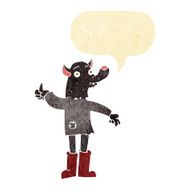 cartoon funny werewolf with speech bubble N3
