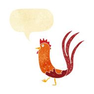 cartoon cockerel with speech bubble N5