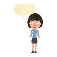 cartoon woman shrugging shoulders with speech bubble N53