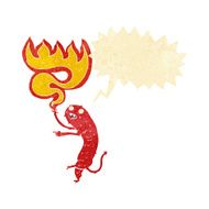 cartoon gross little monster with speech bubble