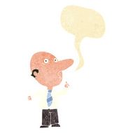 cartoon bald man asking question with speech bubble N2