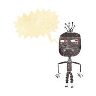 cartoon robot with speech bubble N10