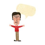 cartoon angry man with speech bubble N9