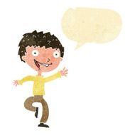 cartoon excited boy with speech bubble N21