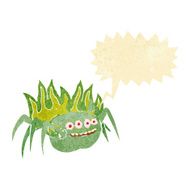 cartoon spooky spider with speech bubble
