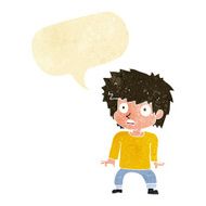 cartoon frightened boy with speech bubble N2